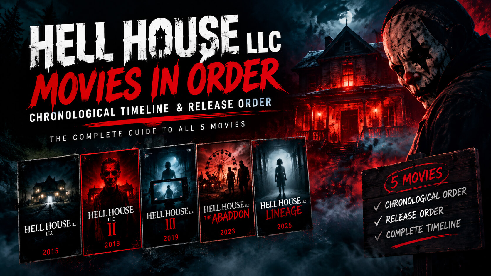 Hell House LLC movies in chronological order featuring all five horror films, complete timeline and release order guide