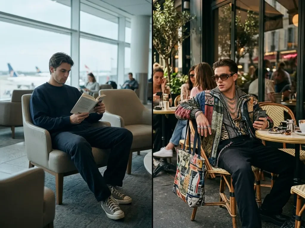Effortless confidence compared with trying too hard to look cool in aura points culture